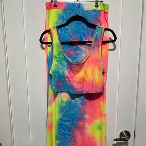 Tie Dye Crop Top & Mermaid Skirt